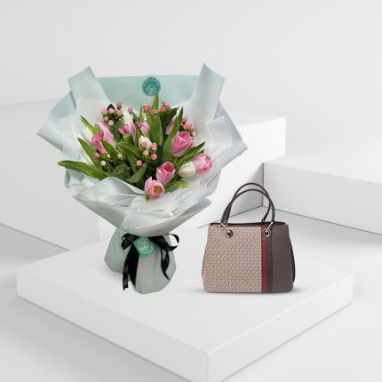 flower_bouquet_and-Handbag_Gifts_Charming-Tulip-Combo