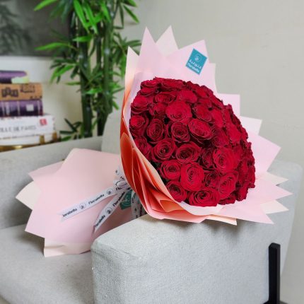 75 red roses bouquet with fresh premium red roses for flower delivery in Qatar