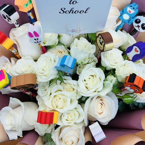 flower bouquet for back to school concept in qatar