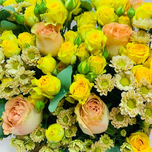 mixed yellow flower box