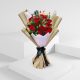 romantic roses bouquet with leaves and some dry flowers