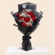 10 fresh red roses hand bouquet with elegant wrapping available for QAR 99 from Florabella Flowers Qatar with same day flower delivery in Doha and across Qatar.