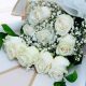 simple white roses bouquet buy online Qatar
