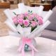 15 pink roses stand type Elegant bouquet