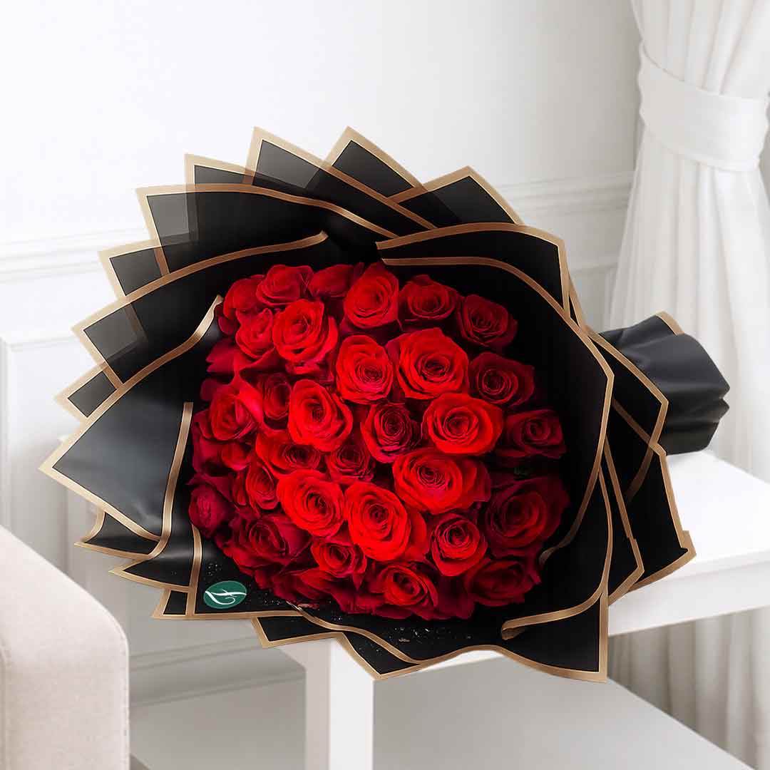 50-red-rose-bouquet 50 Red roses bouqeut buy online express delivery in Qatar