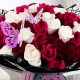 Luxury 50 White and Red Mixed Roses Bouquet | Fresh Flower Delivery Qatar