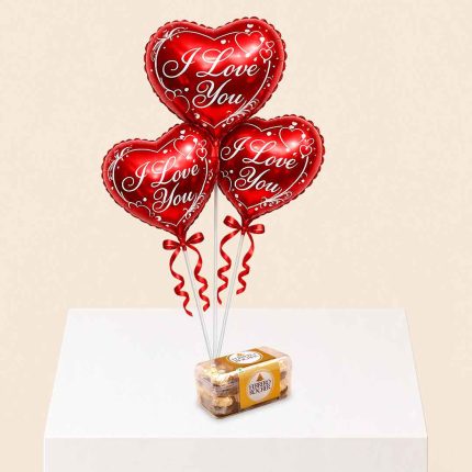 Luxury bouquet of 25 premium red roses with a heart foil balloon, perfect romantic gift for anniversaries, birthdays, Valentine's Day, proposals, and love celebrations. Same-day flower delivery across Doha and Qatar by Florabella Flowers.
