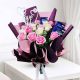 Luxury Pink and White Roses with Dairy Milk Chocolate Bouquet beautifully wrapped for birthdays, anniversaries, Valentine's Day, Mother's Day and romantic occasions with same day flower delivery in Doha, Qatar.