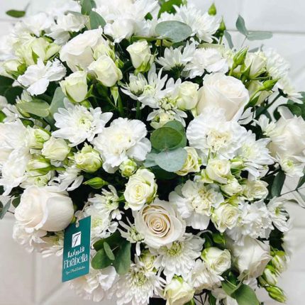 Elegant White Roses in Vase | Premium White Flower Arrangement | Same Day Delivery Qatar