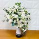 Elegant arrangement of premium fresh white roses displayed in a luxury glass vase, handcrafted for birthdays, weddings, anniversaries, sympathy, and same-day flower delivery across Doha and Qatar.
