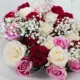 Mixed colour rose bouquet with fresh red, pink, white roses in Qatar