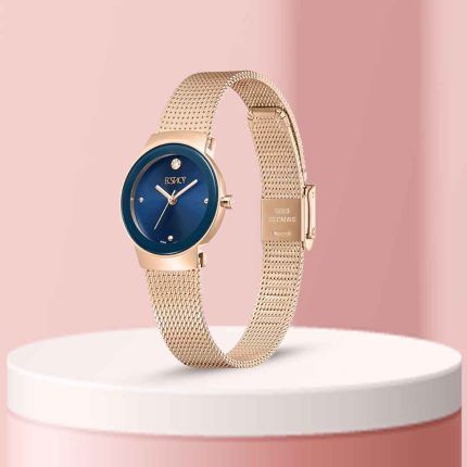 Luxury rose gold ladies wrist watch with elegant design for women, perfect for daily wear, office, parties, and special occasions in Qatar.