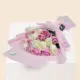 Pink and white mixed roses bouquet with fresh roses, elegant wrapping and floral arrangement in Qatar