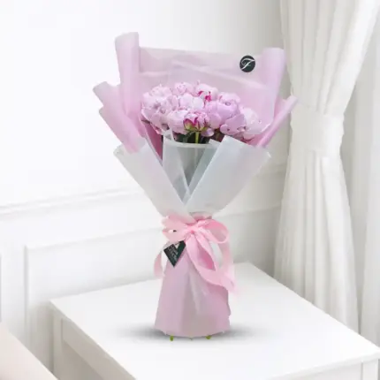 10 fresh peony flower bouquet in Qatar – luxury peony flowers with delivery in Doha