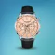 LEE COOPER Men's Multifunction Rose Gold Dial Watch LC08401.301 with Black Leather Strap