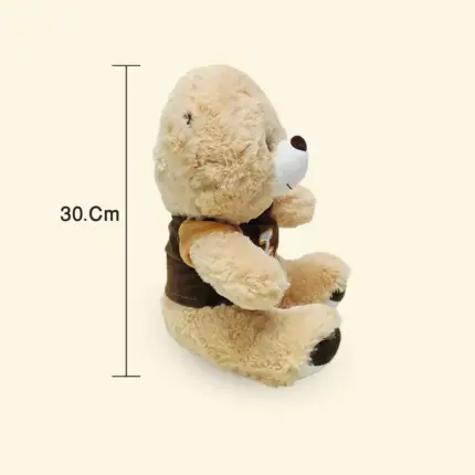 Beige soft toy teddy bear combo gift for girlfriend, birthday and anniversary in Qatar – Florabella Flowers